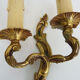 Old pair of wall sconces with double fires in real bronze, acanthus leaf. Year 50
