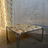 Marble and epoxy coffee table, Bauhaus style, 1960s