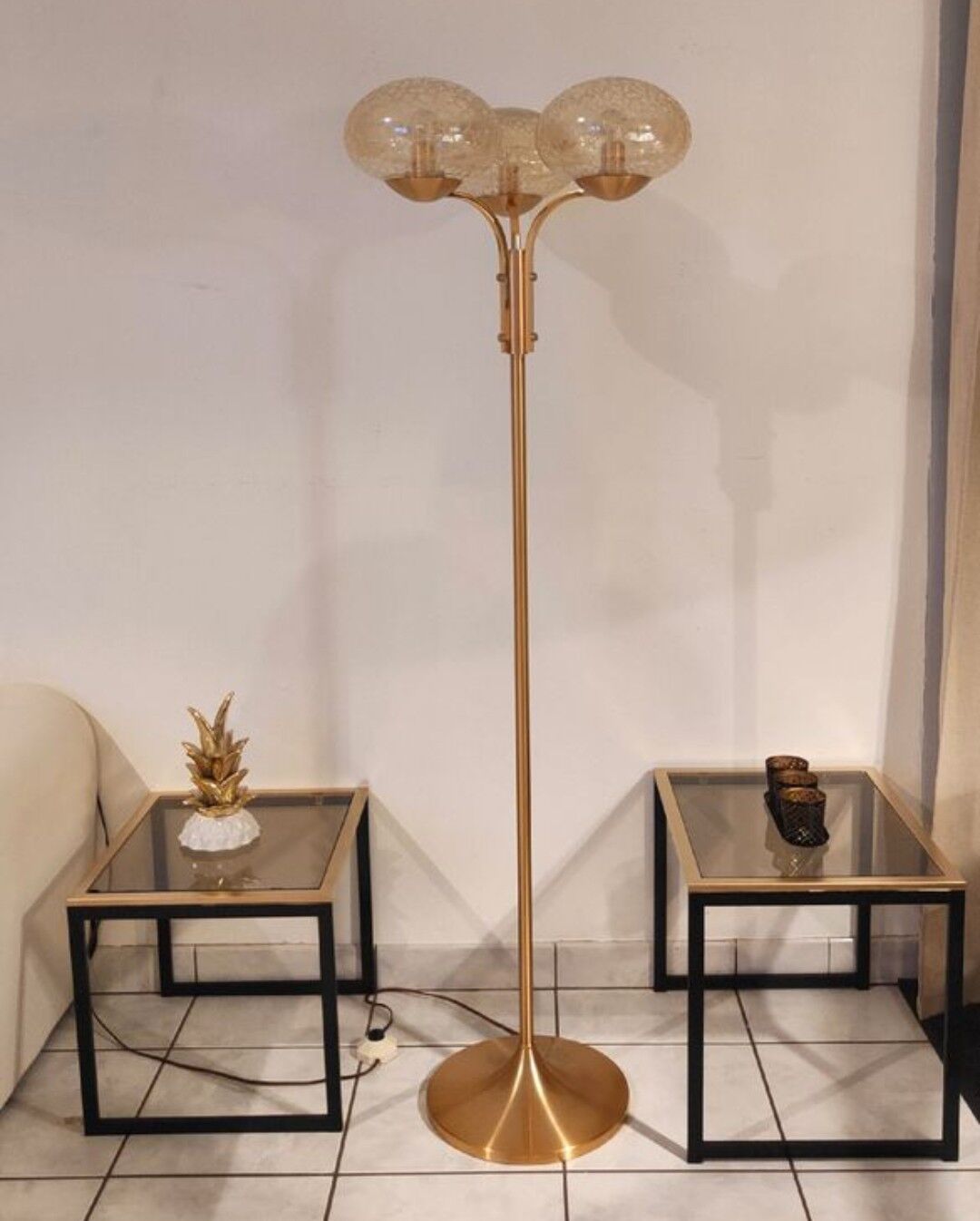 Vintage brass floor lamp 1970 italy