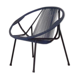 Mid-century plastic thread outdoor club chair