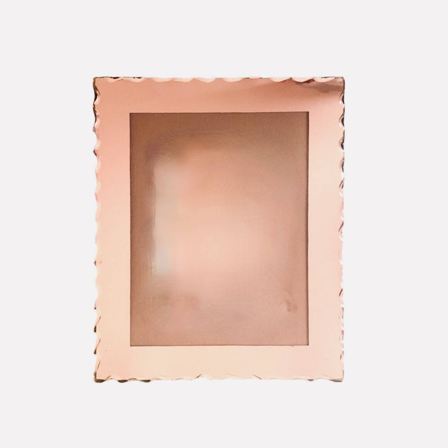 Cadre photo Art Déco en miroir biseauté teinté rose