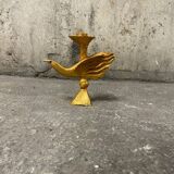 Zoomorphic gilded bronze candlestick by Pierre Casenove, 1980, Fondica.