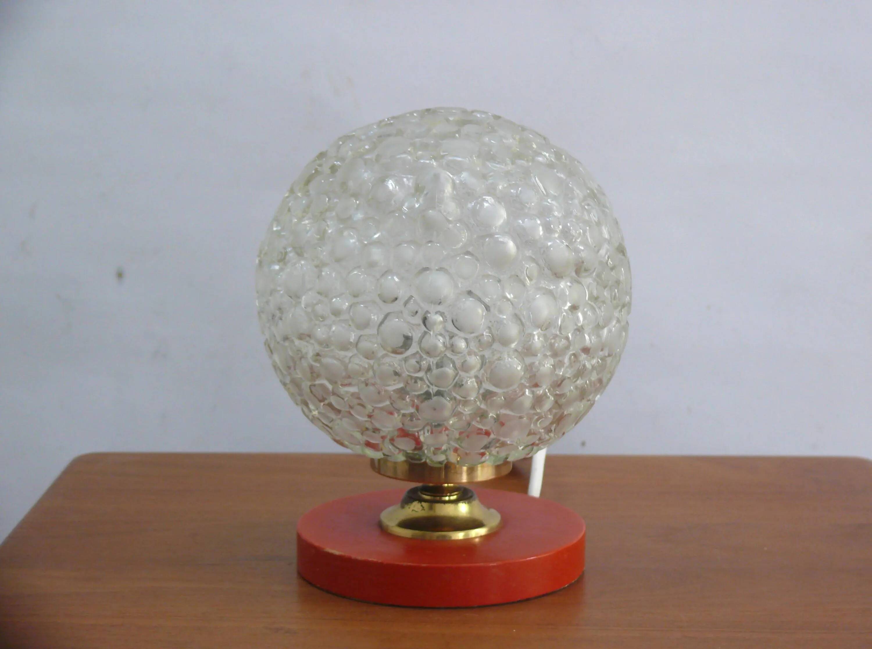 Lampe de table en verre bulle, style Space Age - années 1970