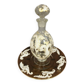 Ensemble carafe et plateau en cristal / Murano - Baccarat - Saint Louis