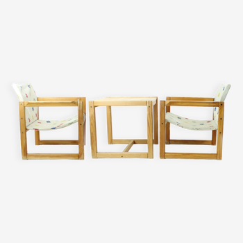Easy Chairs And Table Set By Karin Mobring For Ikea, 1970s