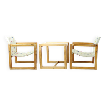 Ensemble fauteuils et table par Karin Mobring pour Ikea, années 1970