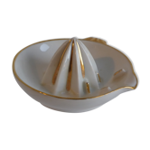 Presse-citron ancien en porcelaine de Limoges blanc et doré