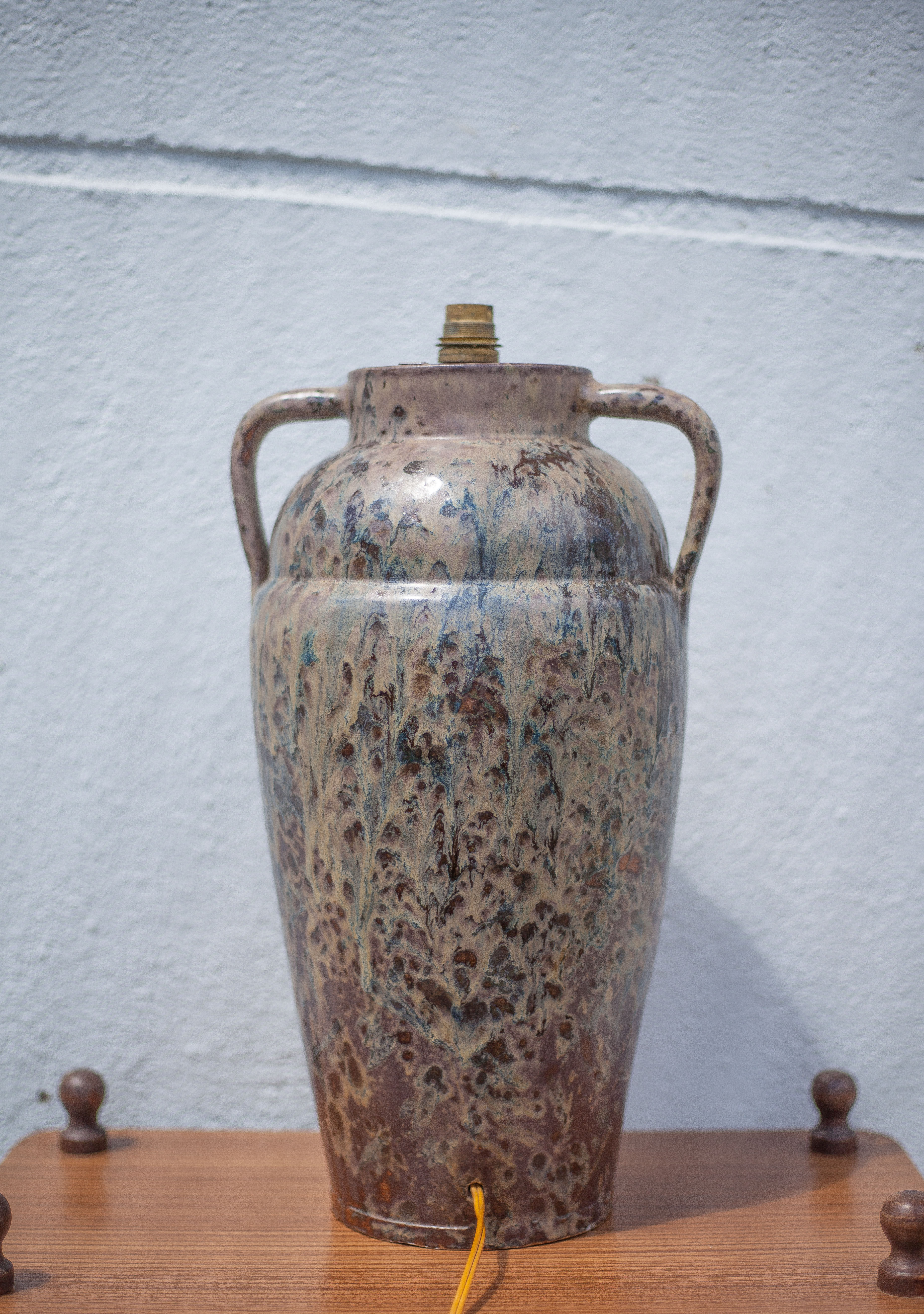 Large vintage lamp stand, lamp foot, ceramic amphora
