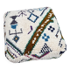 Berber floor pouf: Handwoven Moroccan wool cushion.