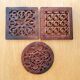Set of three ethnic wooden underpants