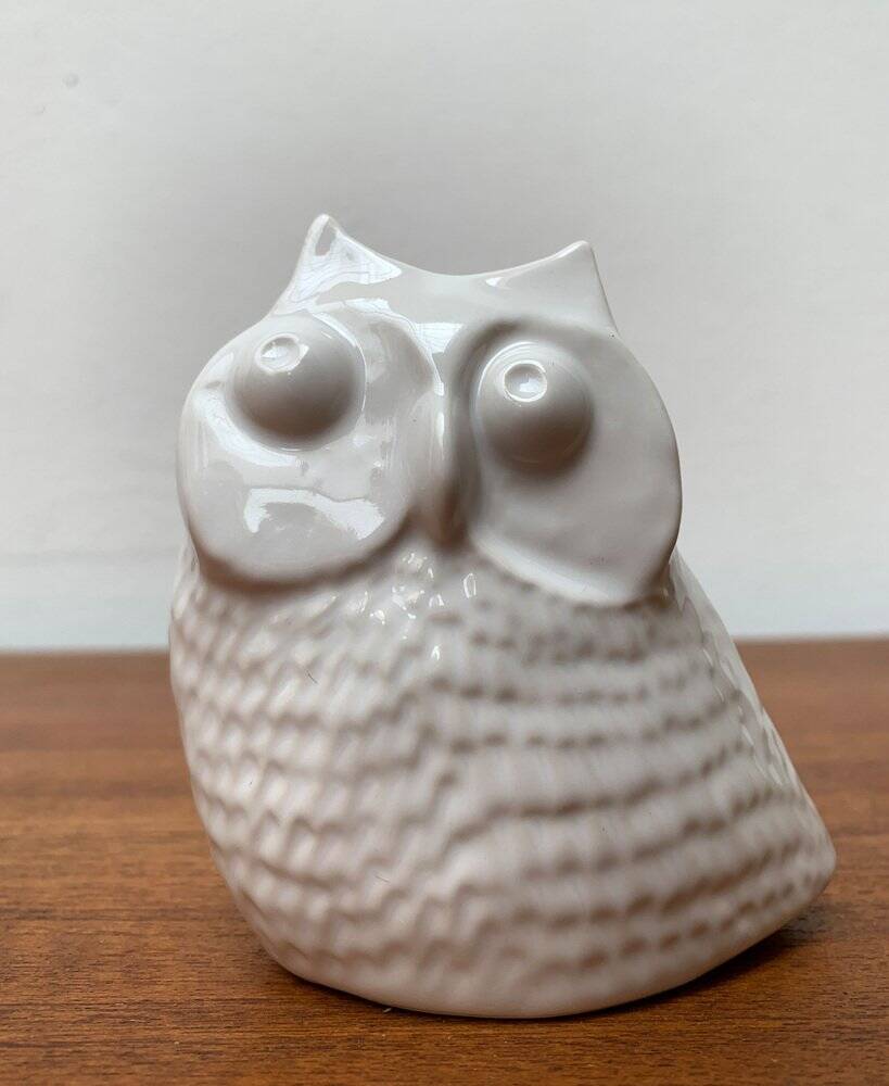 Danish mid-century ceramic owl sculpture by Søholm, 1960s.
