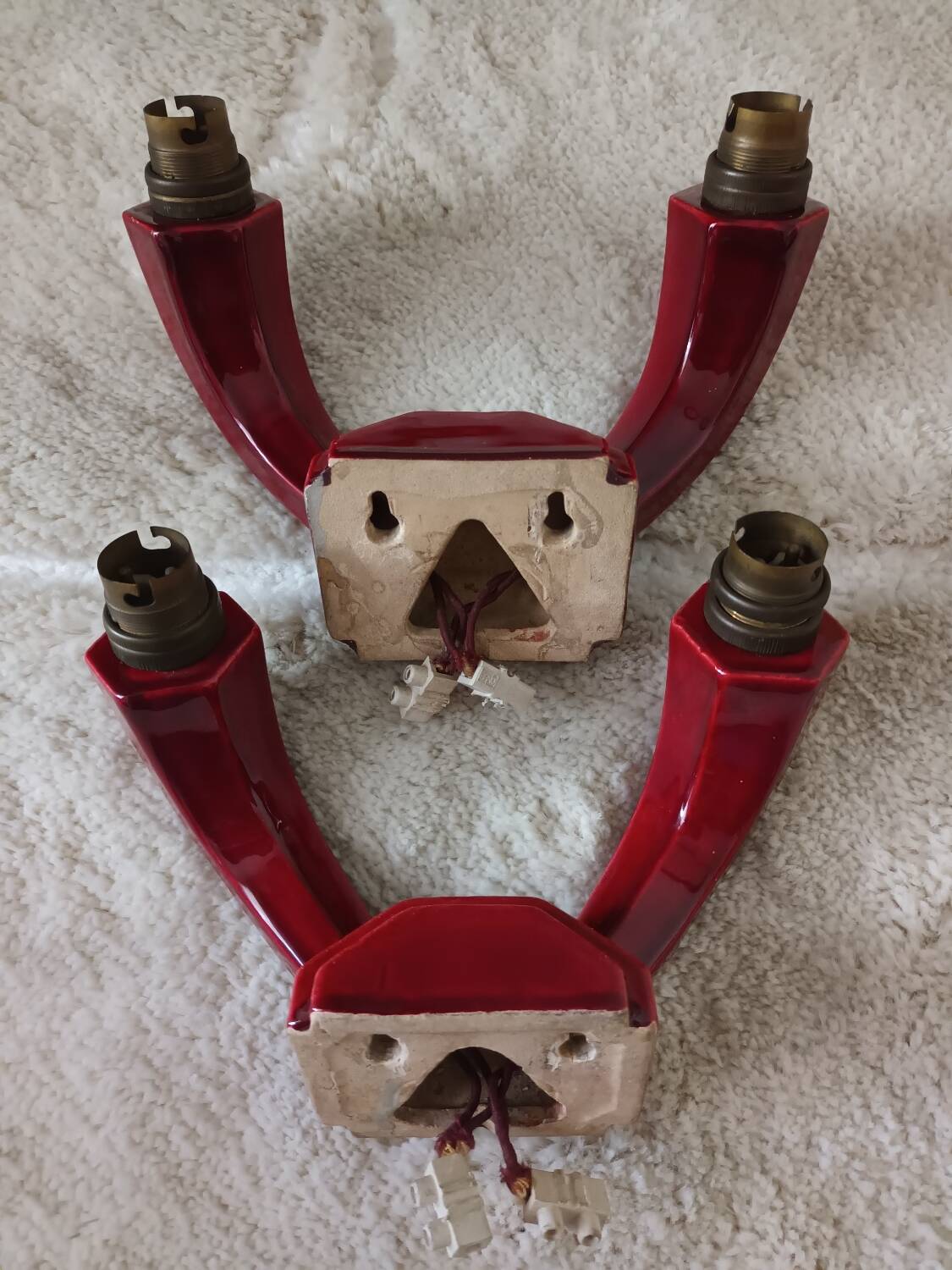 Pair of Art Deco ceramic wall lights