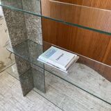 Roche Bobois stone and glass sculpture shelf 1970s