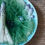 Assiette asperges barbotine