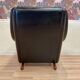 Scandinavian design armchair Aage Christiansen black leather 1950.