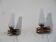 Paire d'appliques scandinave en teck et opaline 1960