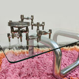 Vintage Italian design tube coffee table 1980