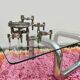Vintage Italian design tube coffee table 1980