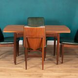 Retro Teak 1960s Elliots Of Newbury Mid Century Extending Dining Table & 6 Chairs