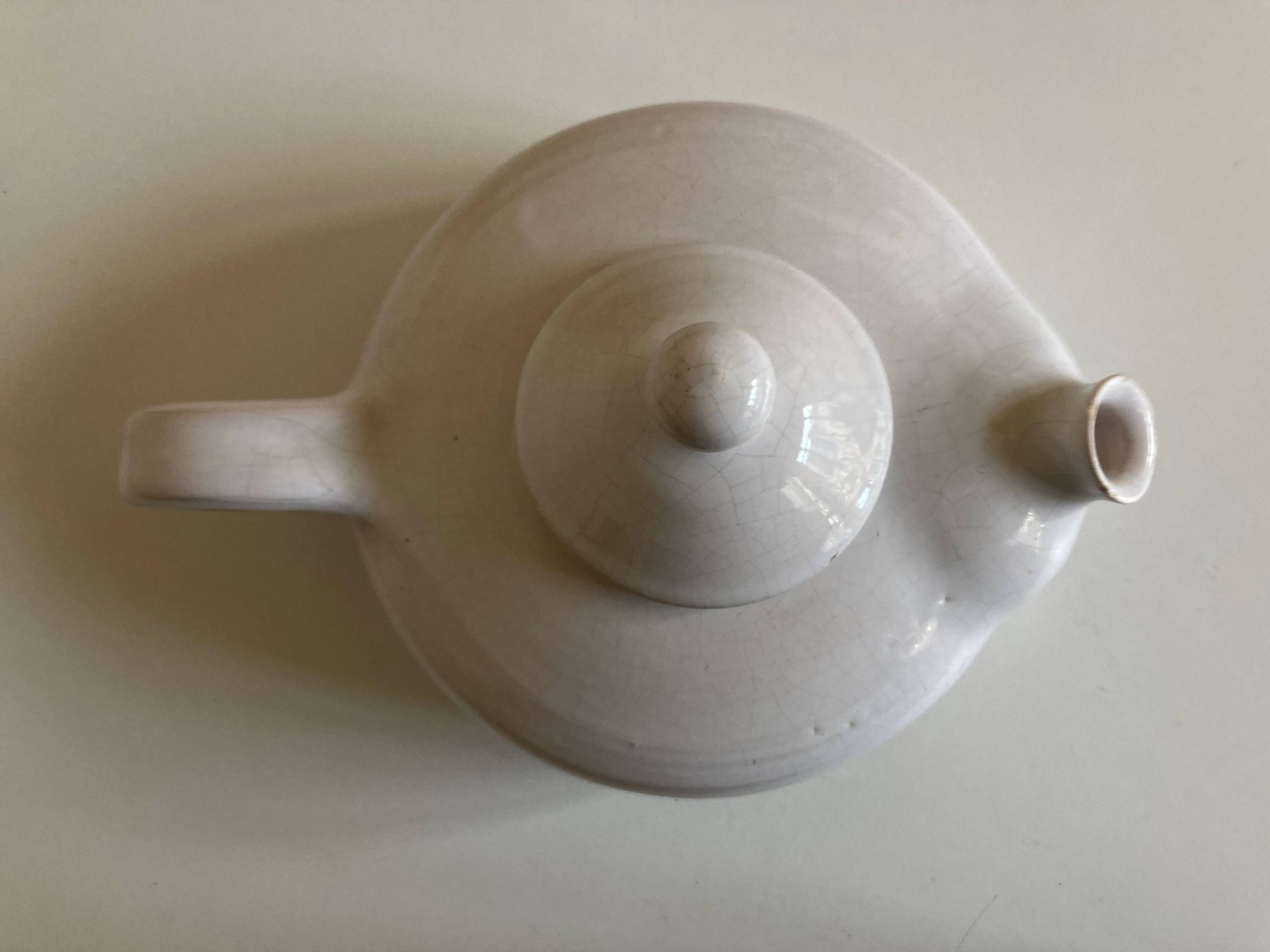 Théière en terre vernissée de potier, années 1970