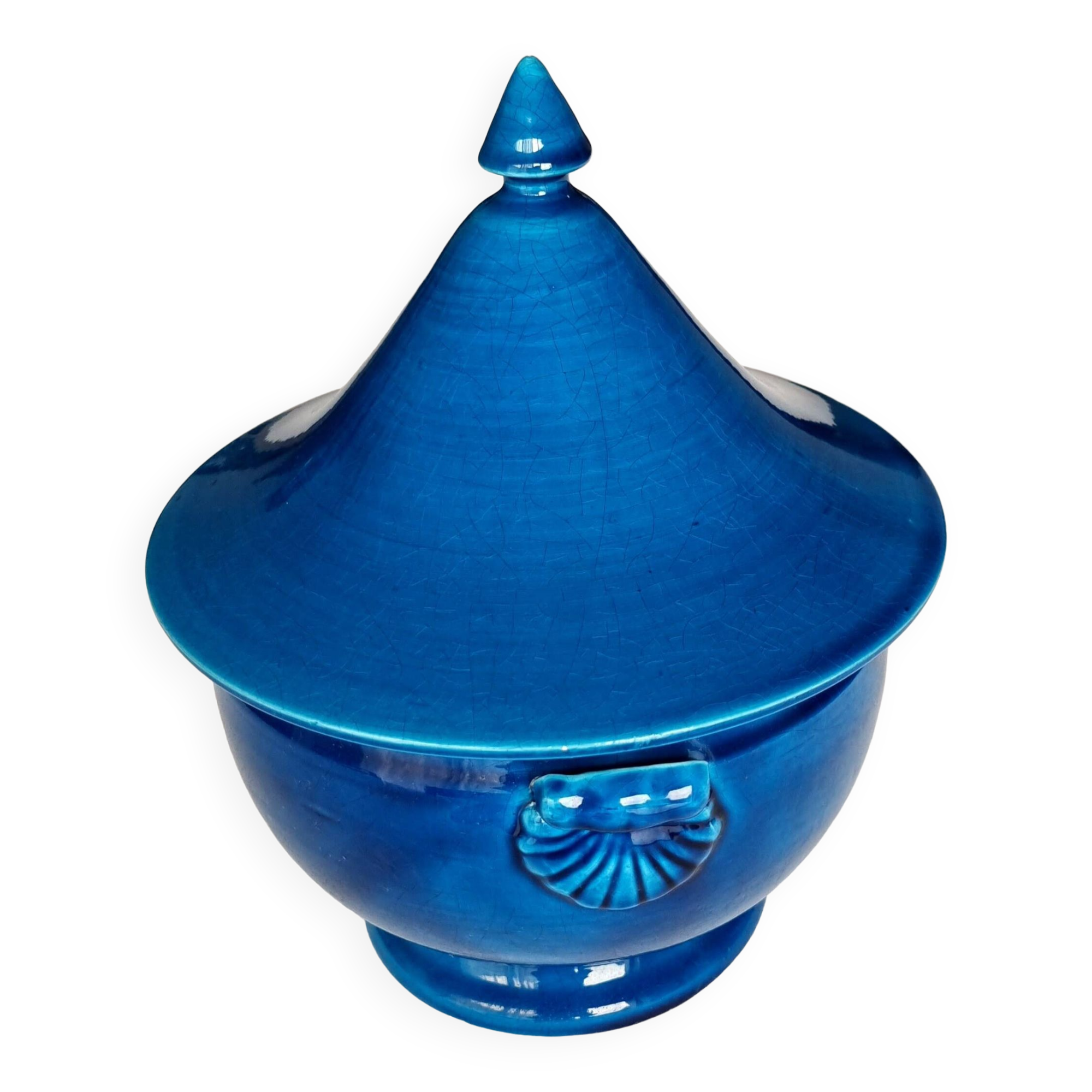 Turquoise blue vegetable bowl