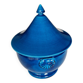 Turquoise blue vegetable bowl