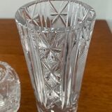 Trio of vintage Bohemian crystal vases