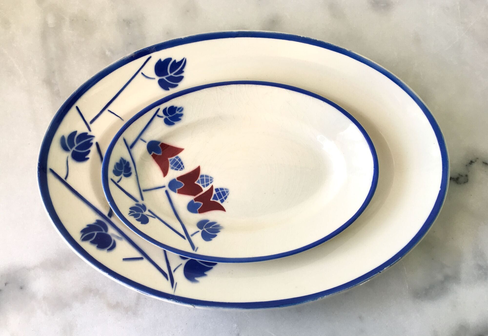 Set of 15 plates art nouveau kg lunéville