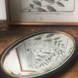 Beveled wooden hand mirror 12x30cm