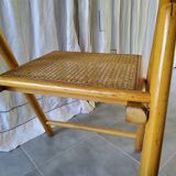 Paire de chaises pliantes cannées