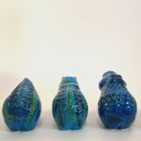 Vintage hippo statue, design Aldo Londi for Bitossi, Rimini blue series.