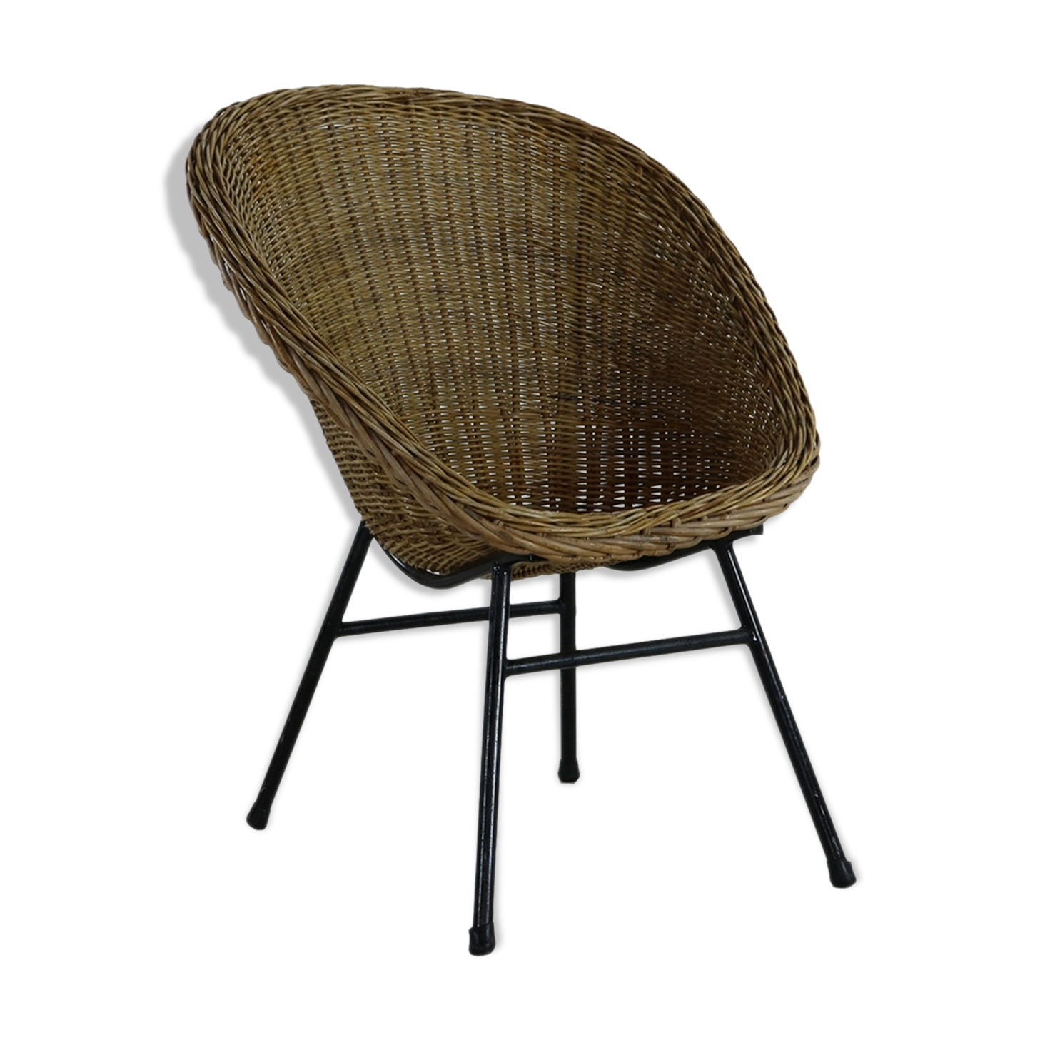 Sixties rattan easy chair by Dirk van Sliedregt