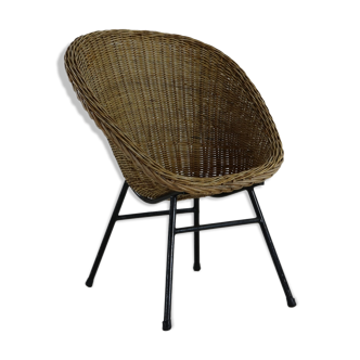 Sixties rattan easy chair by Dirk van Sliedregt