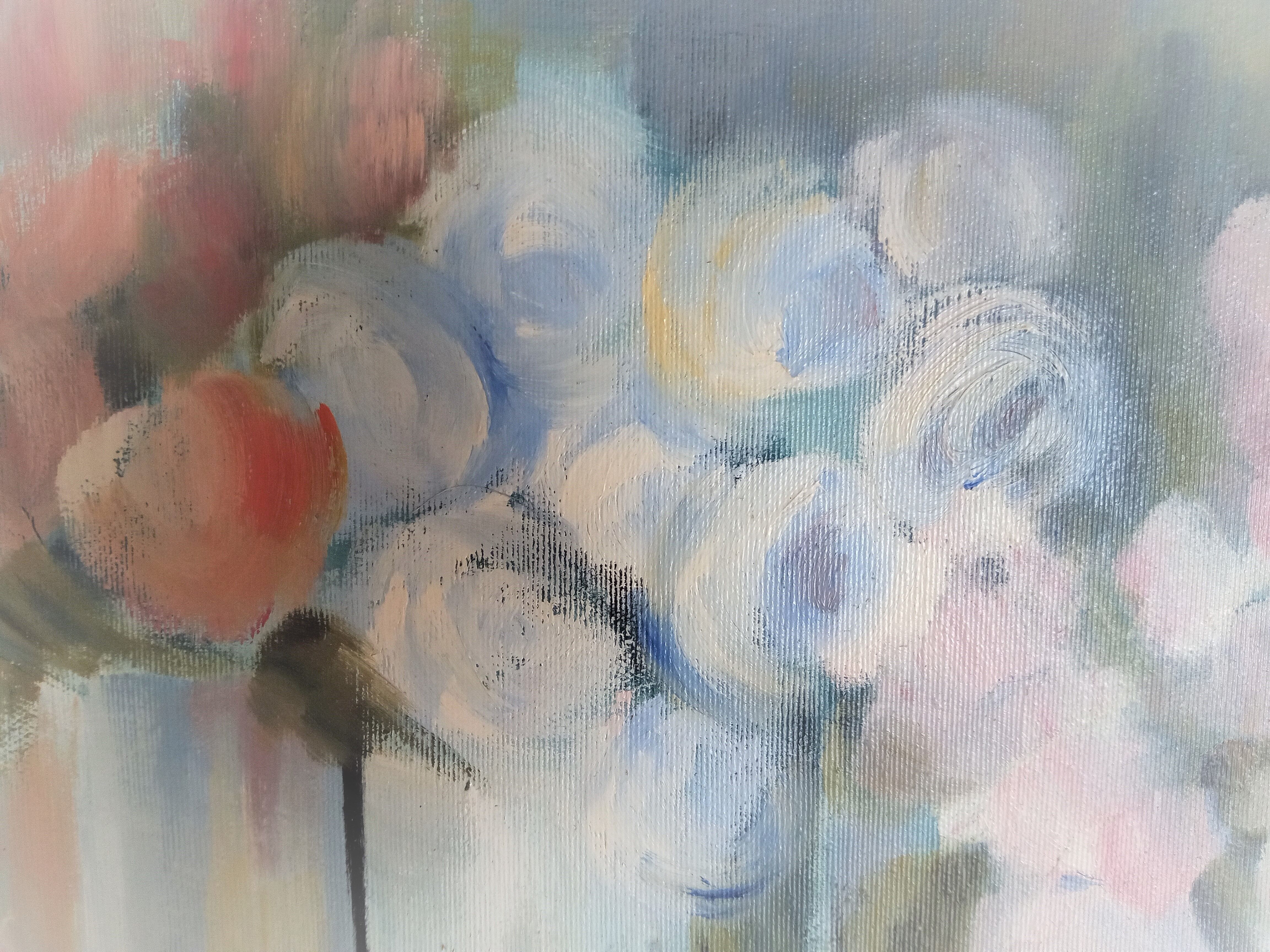 Impressionist still life with flowers, oil on canvas signed and framed