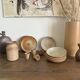 Vintage french stoneware ceramics set – mineral earth