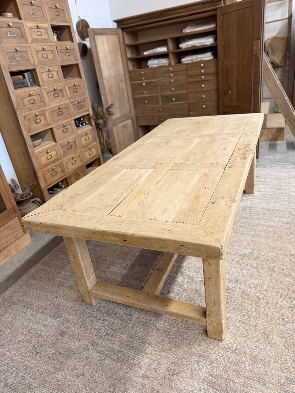 Large farmhouse table with 10 drawers