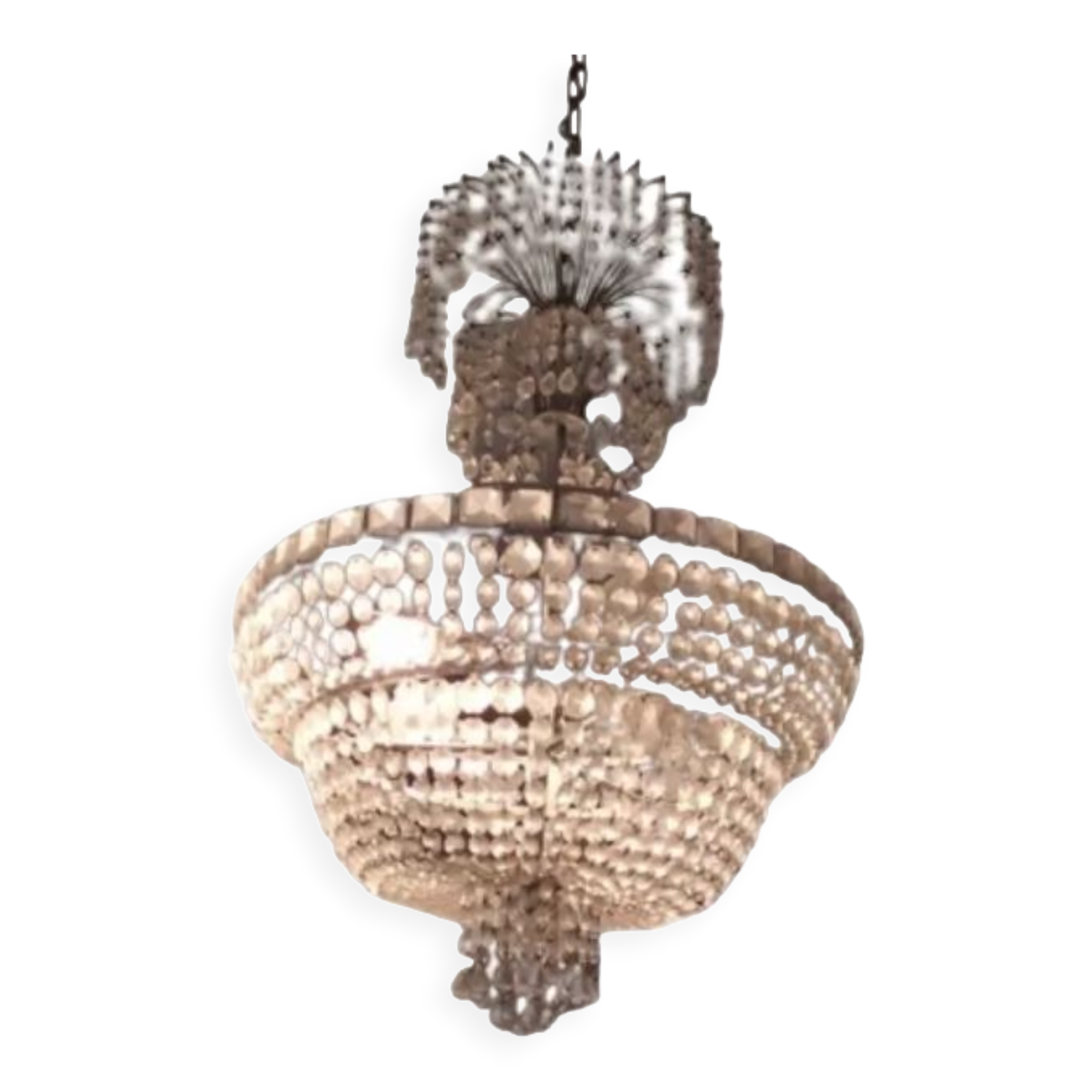List in crystal and bronze of the 20s, balloon crystal chandelier