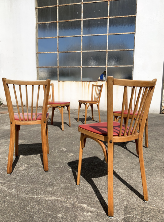 Ensemble de 5 chaises bistrot Baumann n°12