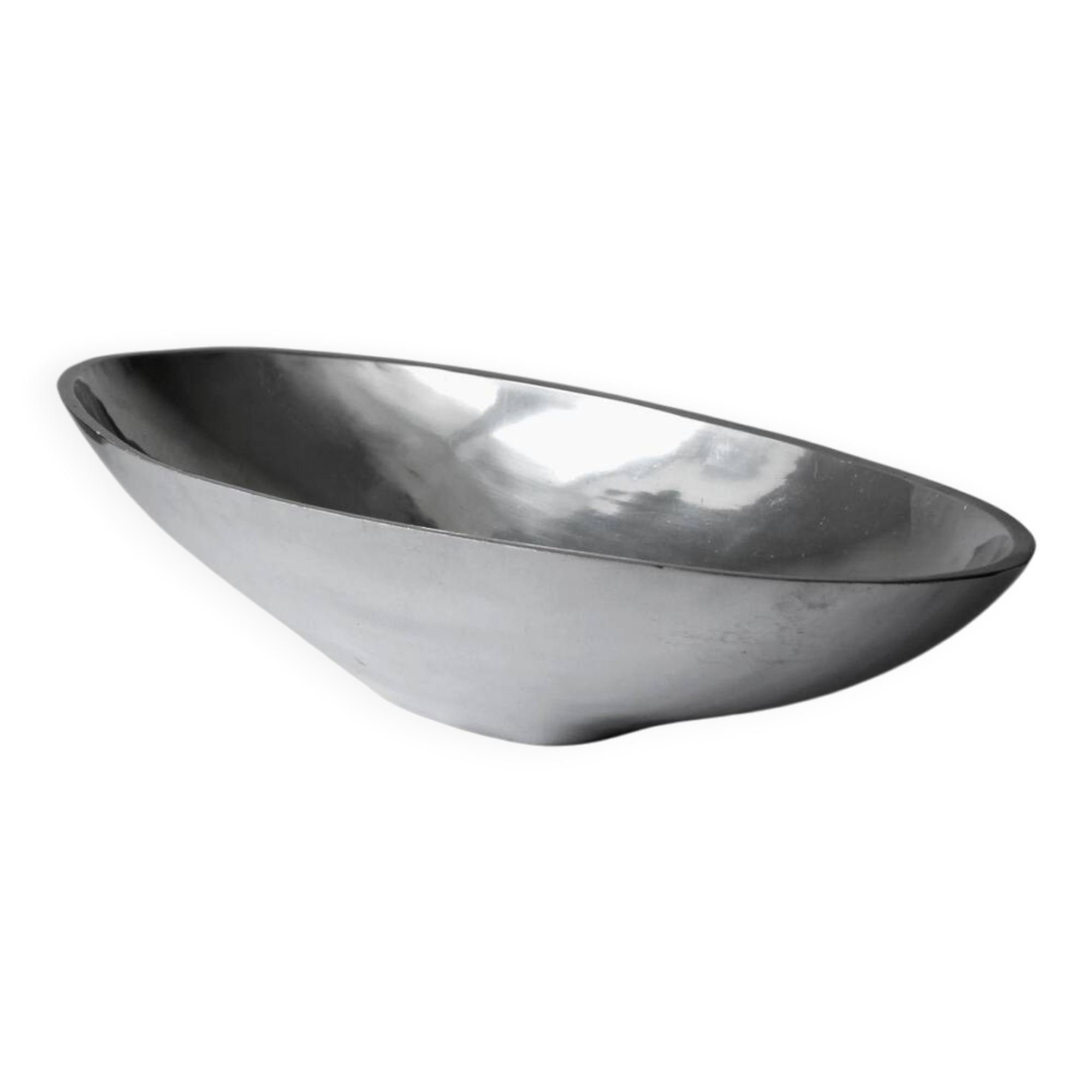 Polished Aluminum Contemporary Large Deep Bowl