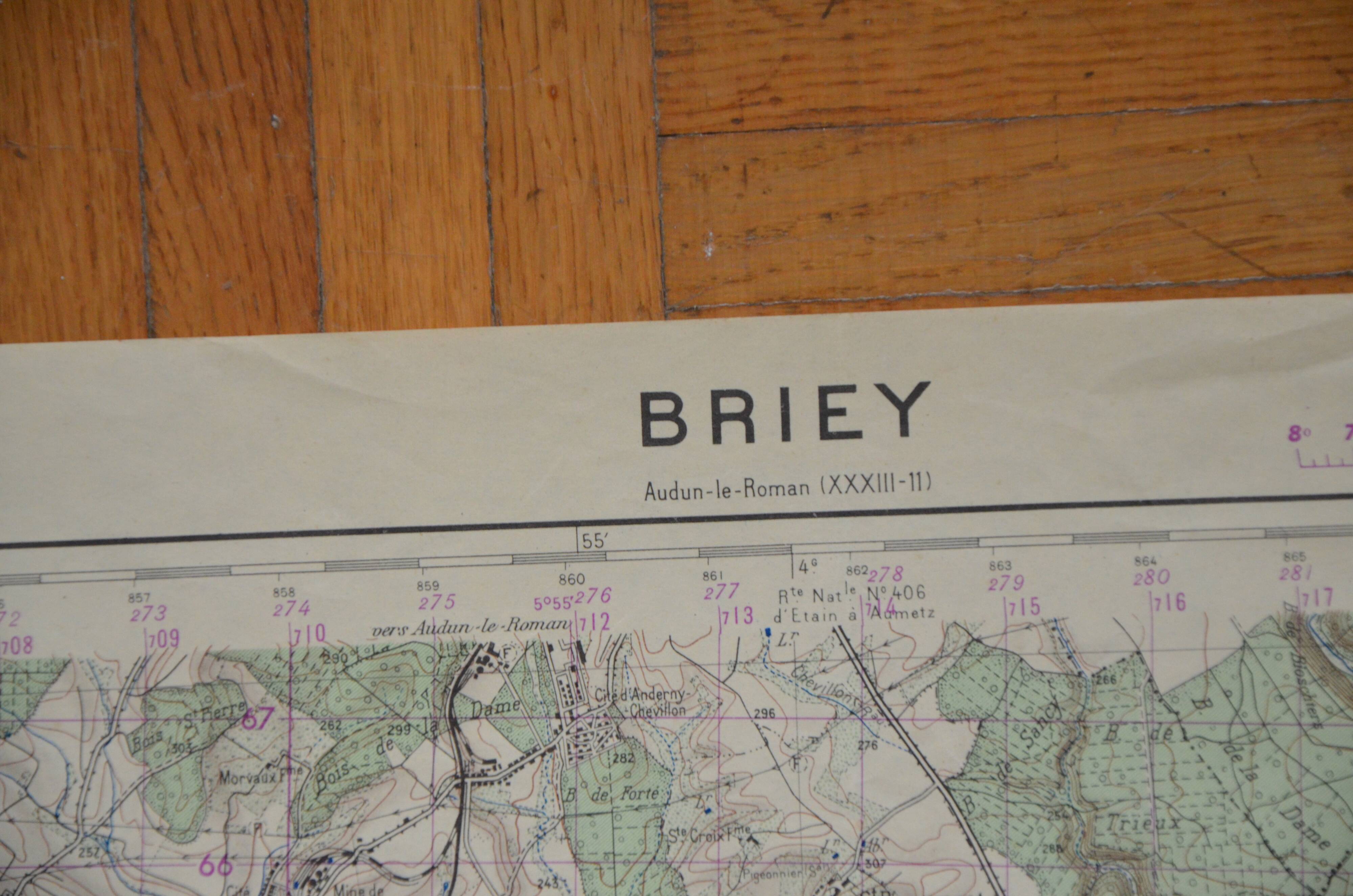 Vintage map of Briey
