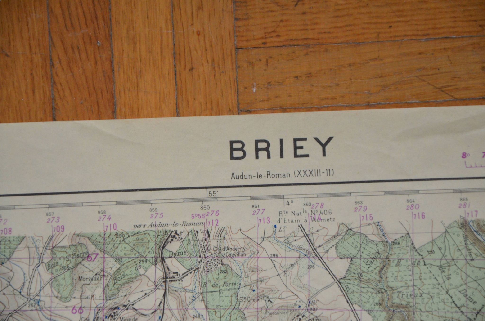 Carte vintage de Briey