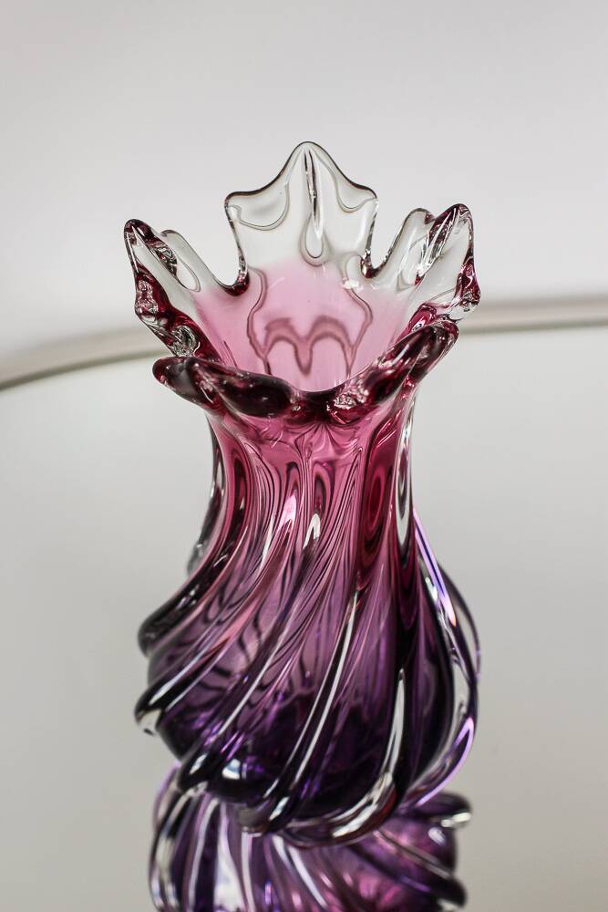 Purple blown glass vase