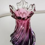 Purple blown glass vase