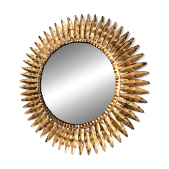 Miroir solaire en métal des années 1950, style milieu de siècle