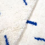 Beni Ouarain Berber rug with Majorelle blue patterns, 1.45x1.04m