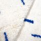 Beni Ouarain Berber rug with Majorelle blue patterns, 1.45x1.04m