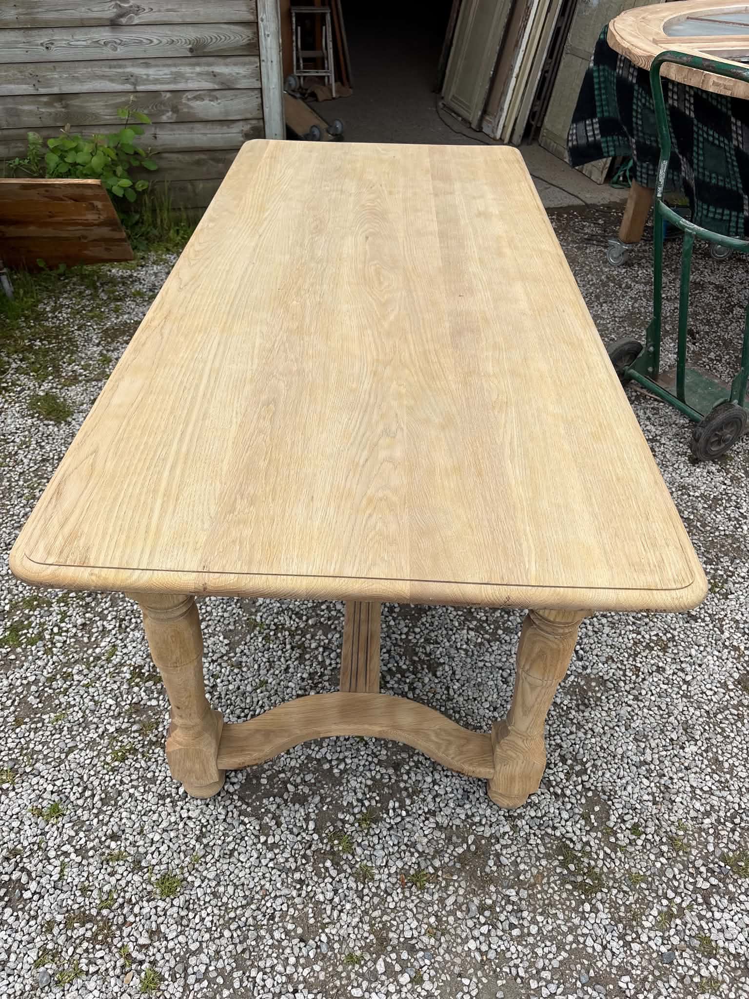Raw wood dining table