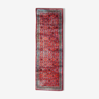 Persian runner rug handmade red wool carpet 110x320cm