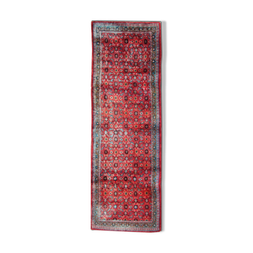Persian runner rug handmade red wool carpet 110x320cm
