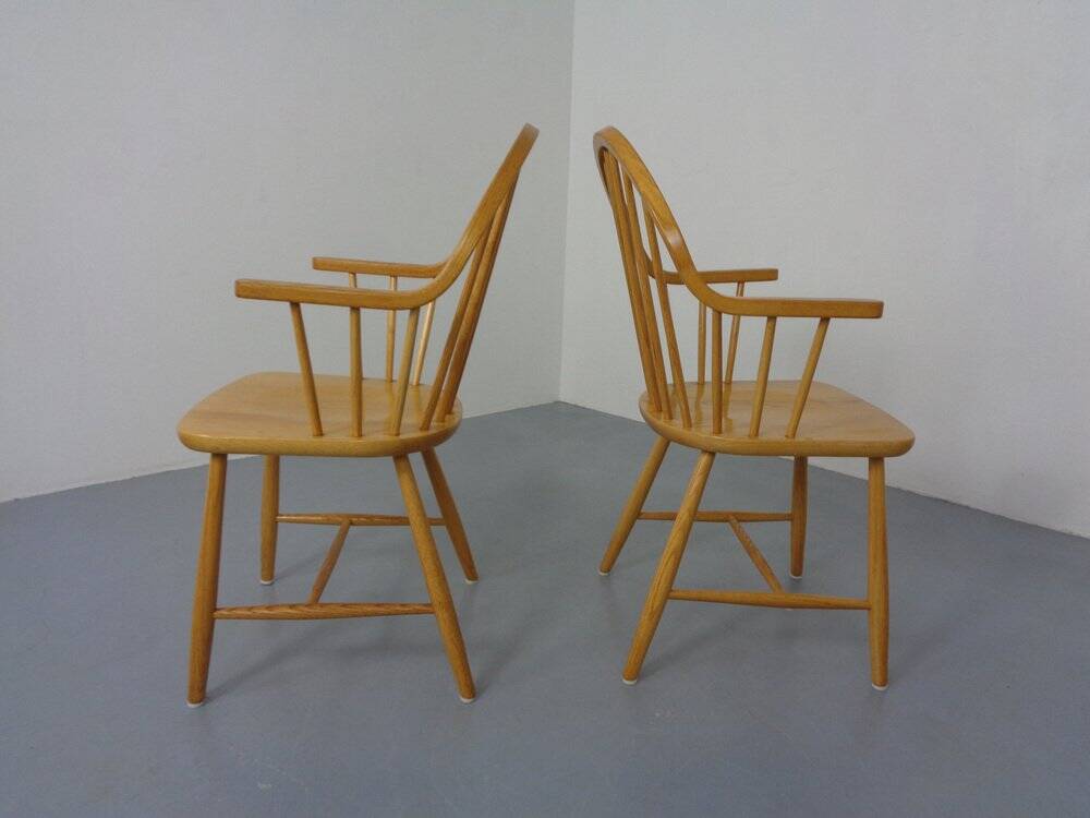 Set of oak armchairs by Erik Ole Jørgensen for Tarm Stole Møbelfabrik.